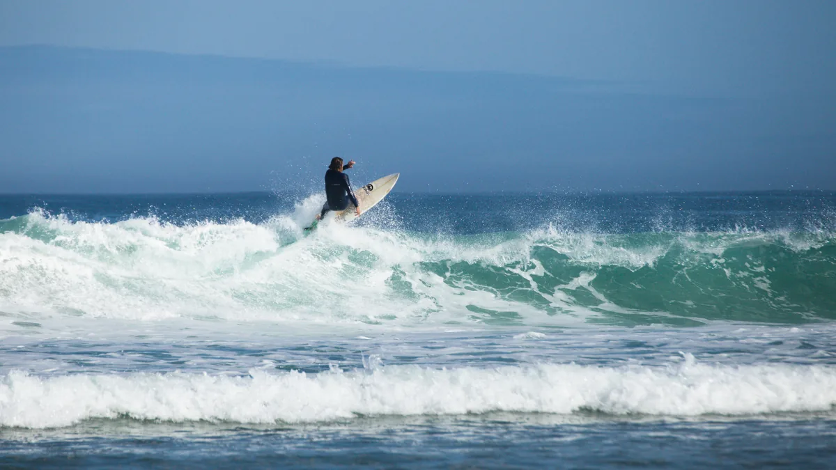 Un surfeur sur une vague